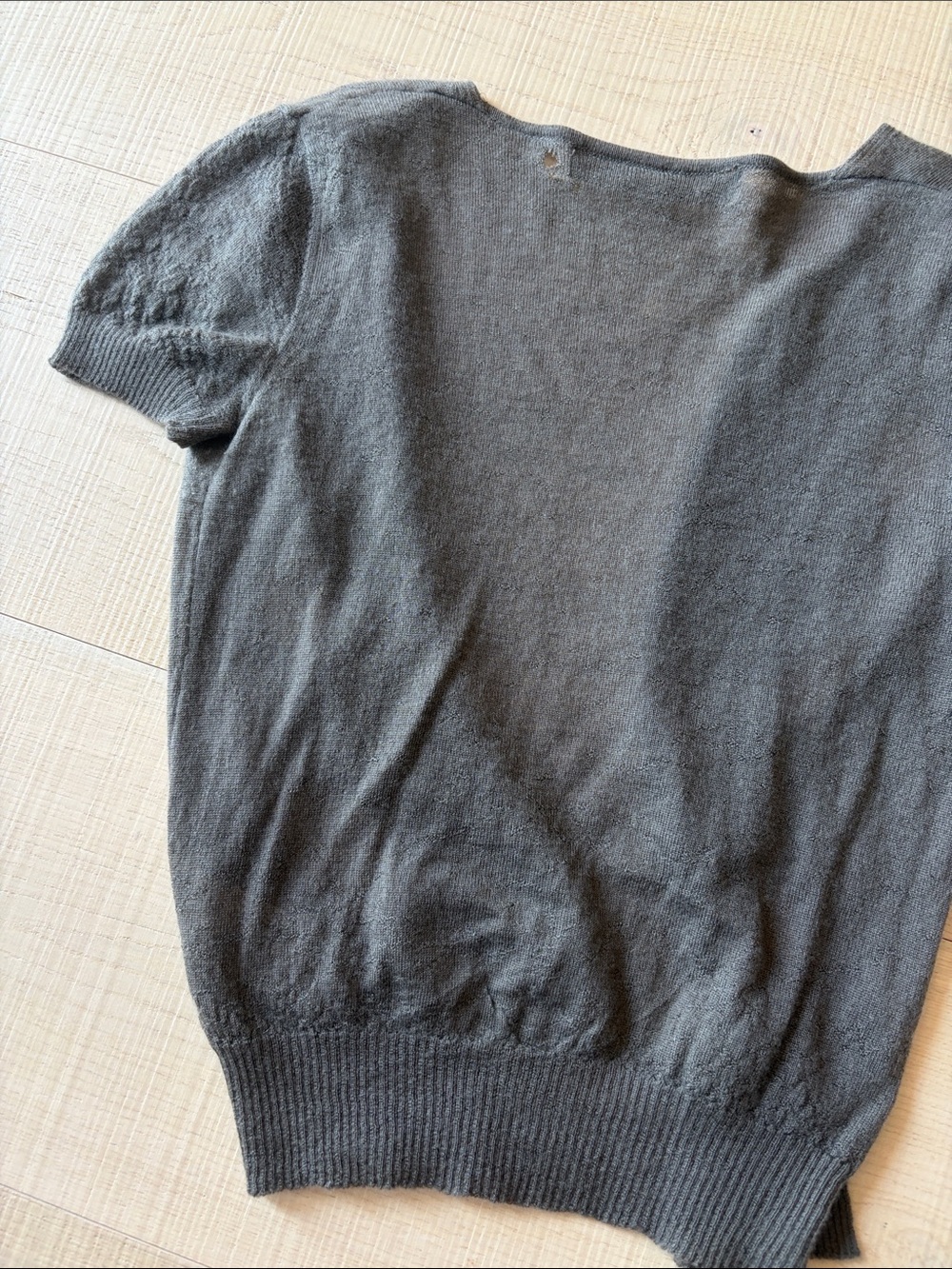 Rick Owens 100% cashmere hole detail short-sleeve cardigan - Picture 5 of 8